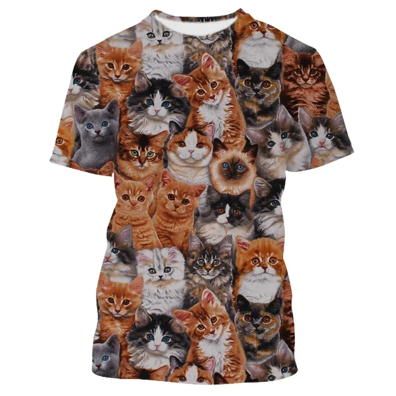 Jumeast Men Women Cothing 3D T-Shirt Oversized Male Female Cute Animal Cat Summer Short Sleeve T Shirt Sport Pullover Tops Tees