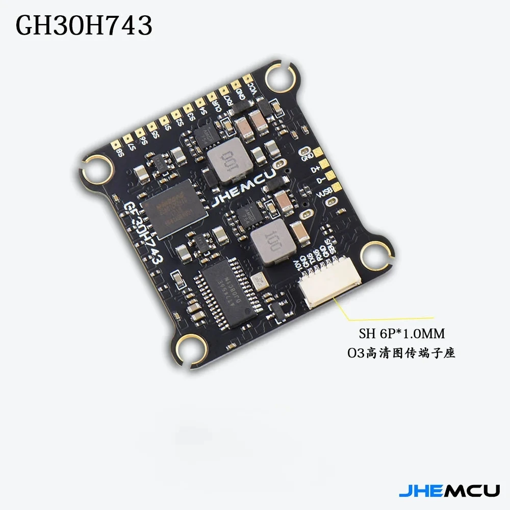 JHEMCU GF30H743 H743 480MHZ Flight Controller ICM-42688-P DUAL Barometer OSD 128M Black Box Dual BEC 3-6S for RC FPV Drone