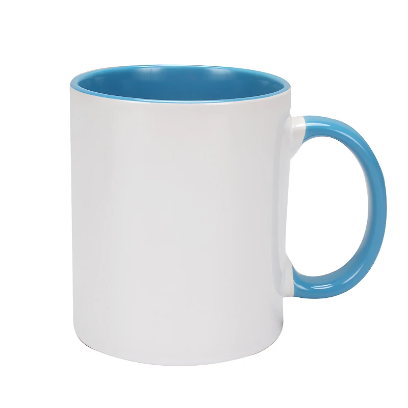 

Sublimation 11 oz ceramic mug blank with handle inside colored ceramic mug