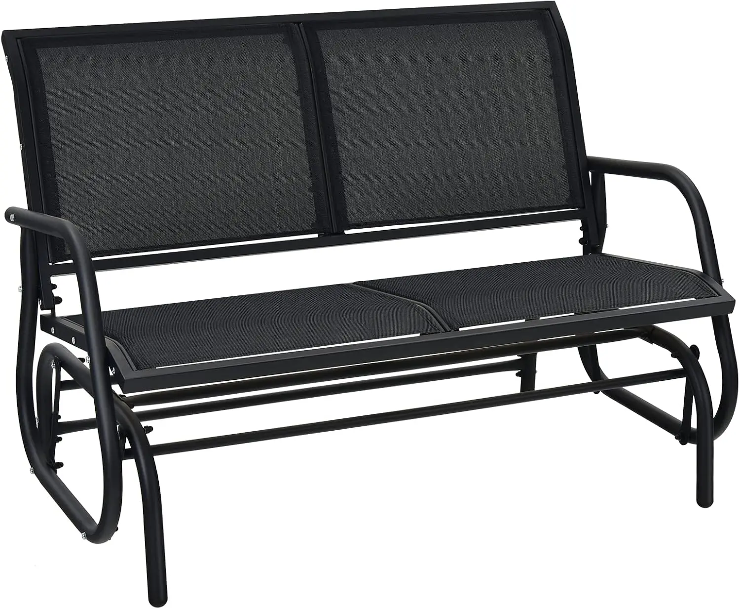 Swing Glider Chair 48 Inch with Spacious Space, 2 People Swing Lounge Glider Chair Cozy Patio Bench Outdoor & Indoor for Patio,