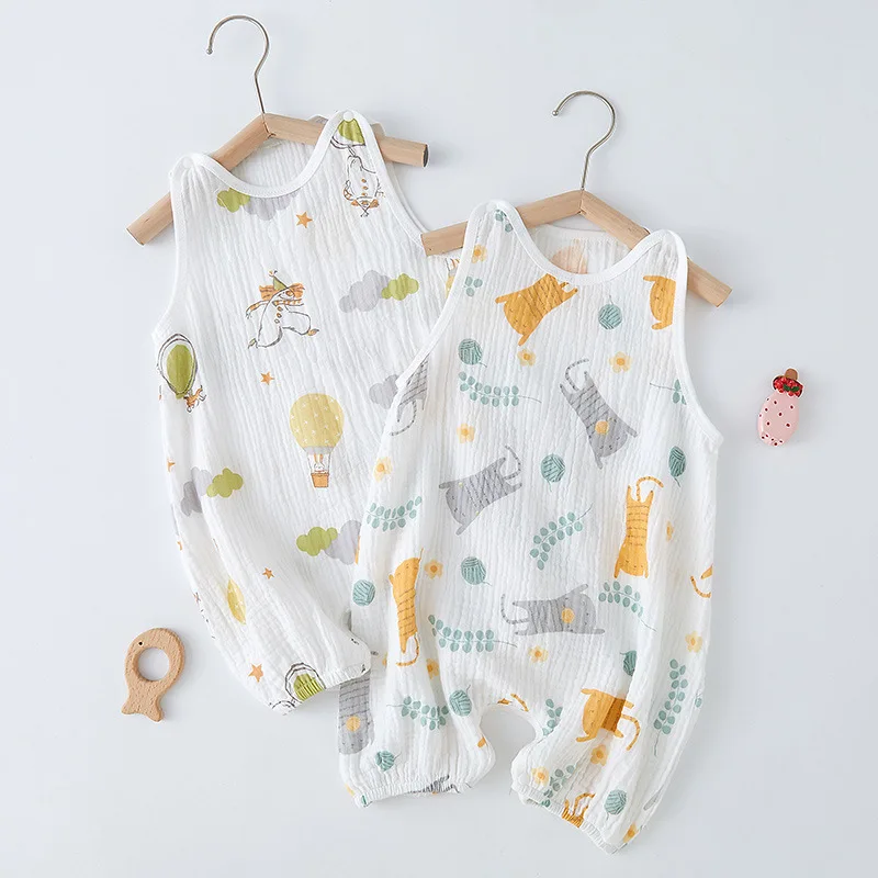 Tops de gasa para bebé, mono de verano para bebé, chaleco infantil