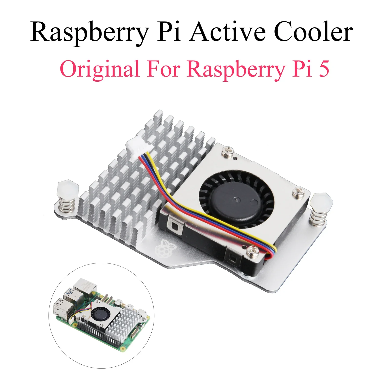 Official Raspberry Pi Active Cooler Fan Anodized Aluminum Heatsink Silver DC 5V Support PWM Speed Control For Raspberry Pi 5