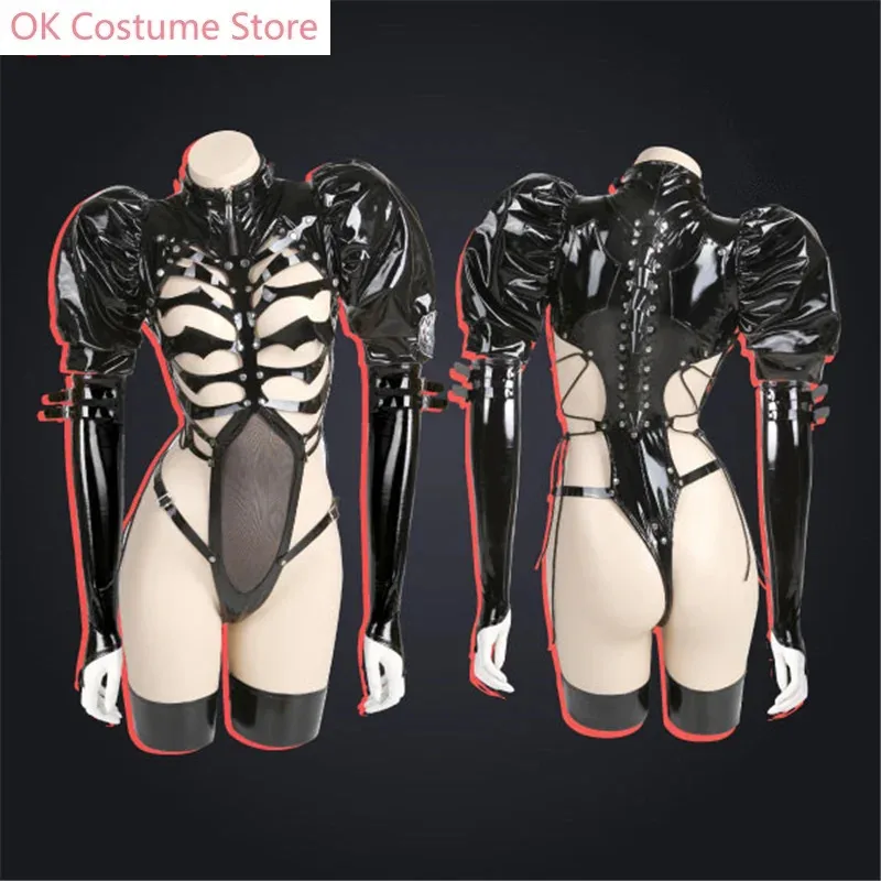 CyDark Dynasty Skeletal Maid Cosplay Woman Sexy Jumpsuits Leather Suit Halloween Sexy Cosplay Costume