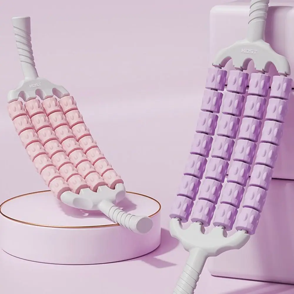 

Изогнутый гибкий ролик для массажа мышц, сенсорная тренировка, нескользящая палочка для фасции, четыре ряда, роликовая палочка для мышц