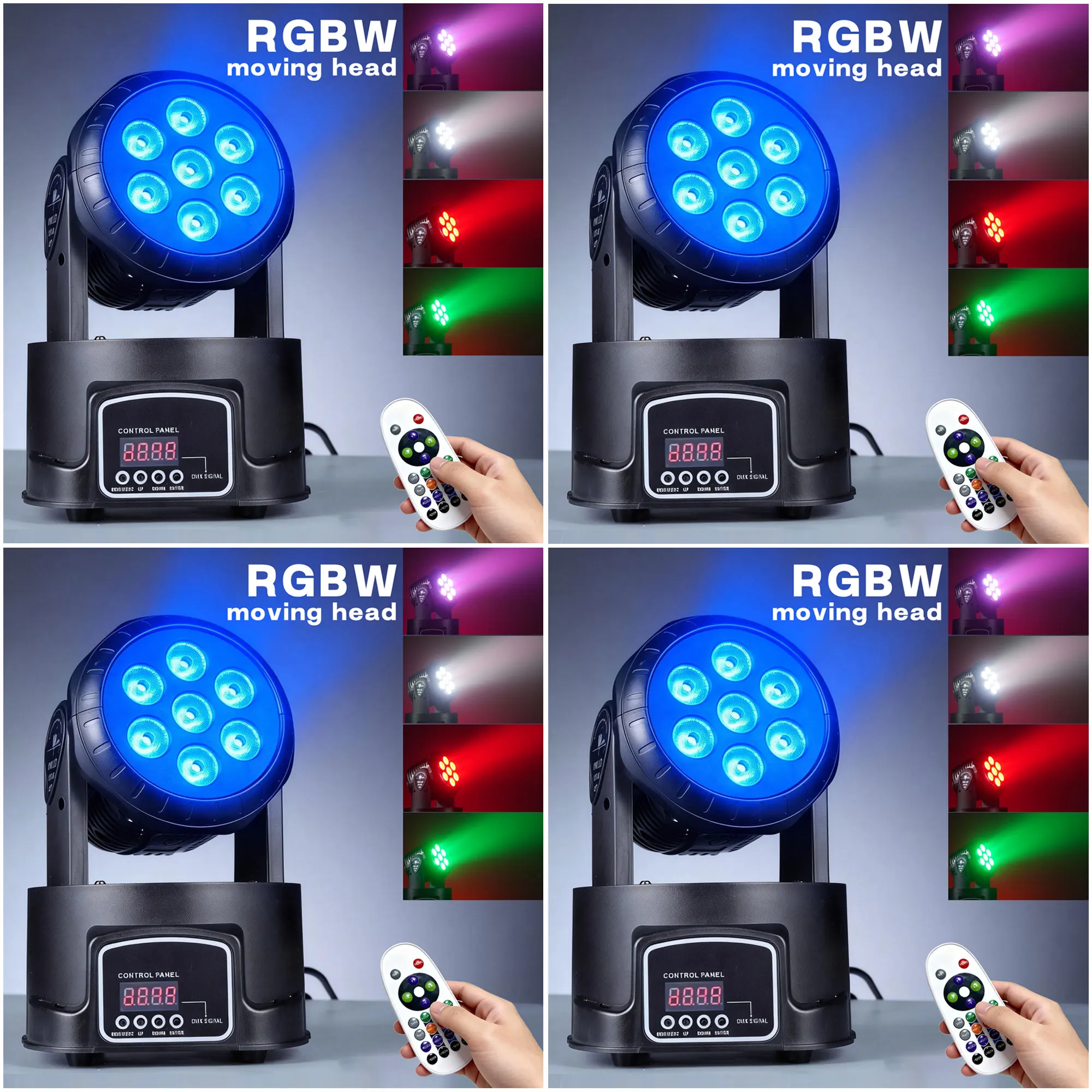 

7*8W beam lights, 56W moving head lights, RGBW 4-in-1 LED stage lights, support DMX512 signal transmission, suitable for DJs, di