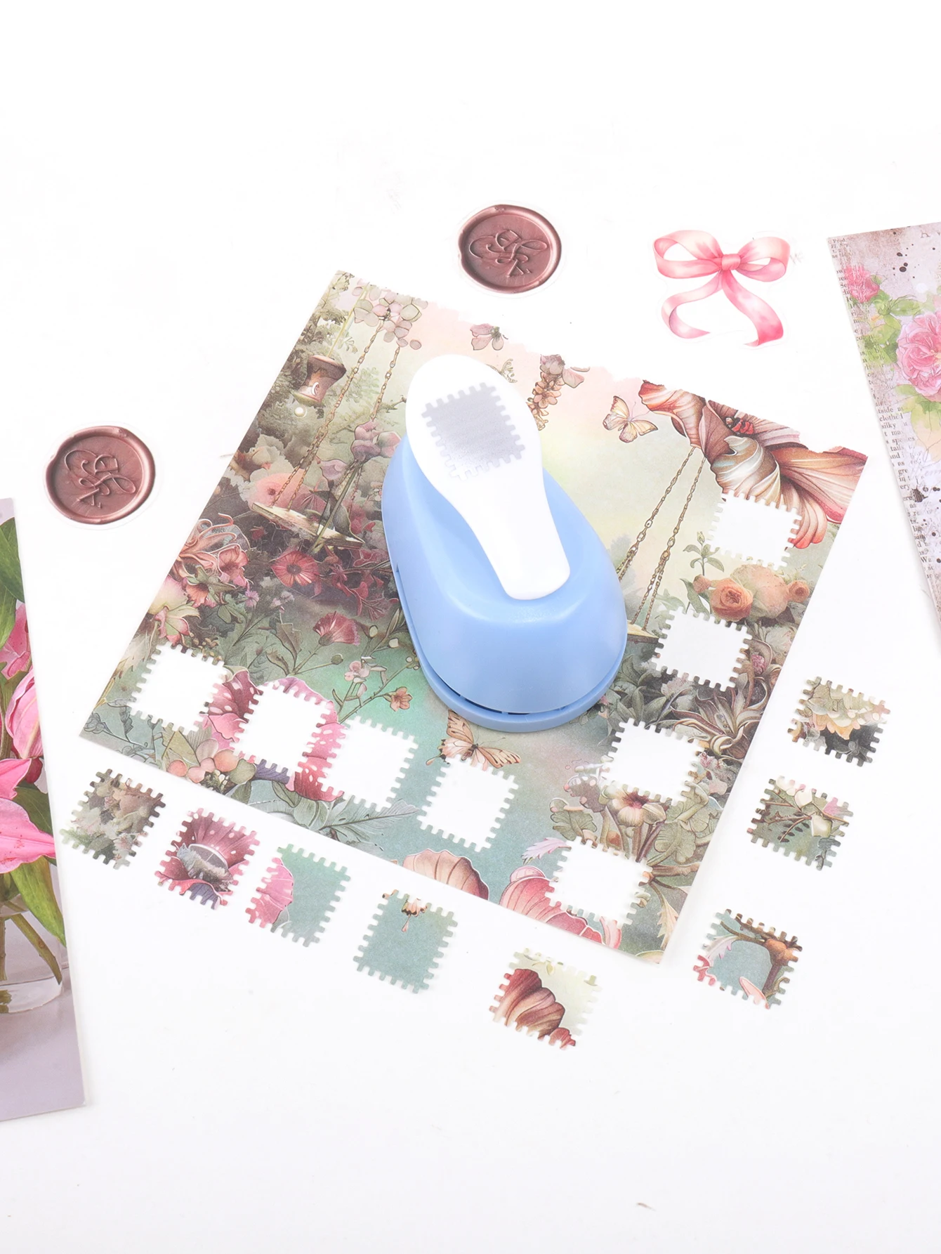 Stempelförmiger Papierstanzer, Tragbarer Locher für Bastelarbeiten, Scrapbooking-Zubehör, DIY-Kartenherstellung & Papierkunst-Werkzeug Geschenk – Detail 6