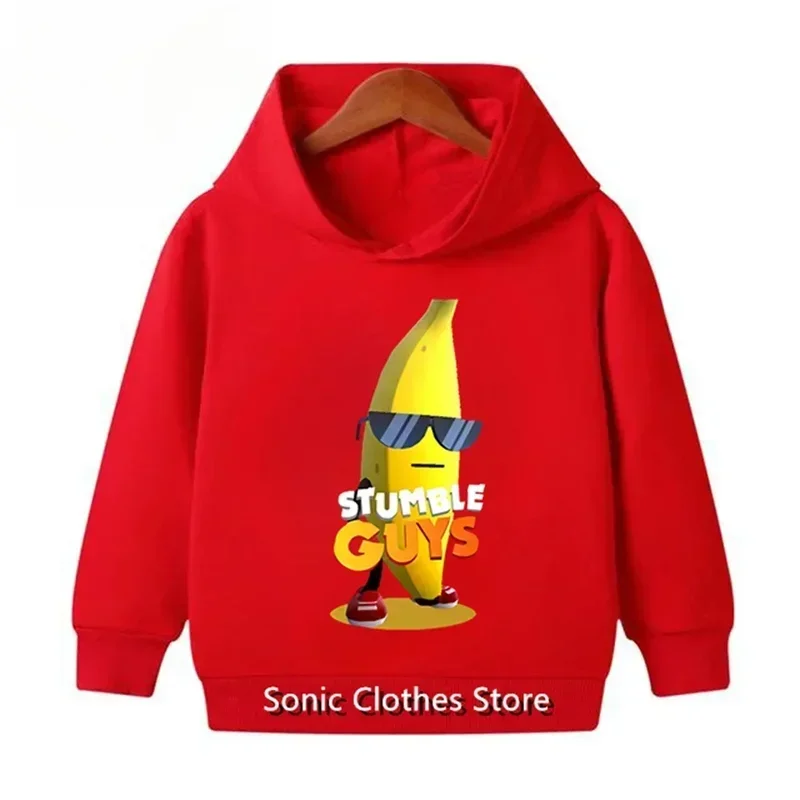 ร้อนเกมStumble GuysกราฟิกHoodiesเด็กการ์ตูนPulloversเสื้อแฟชั่นเด็กชายหญิงHoodie Sportwear