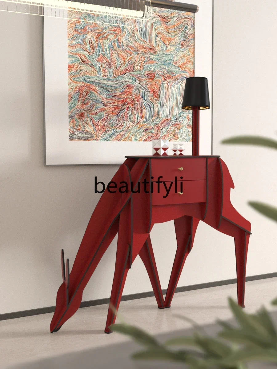 

yj7 Entry of the entrance cabinet is opposite the door, French modern light luxury high-end entrance table