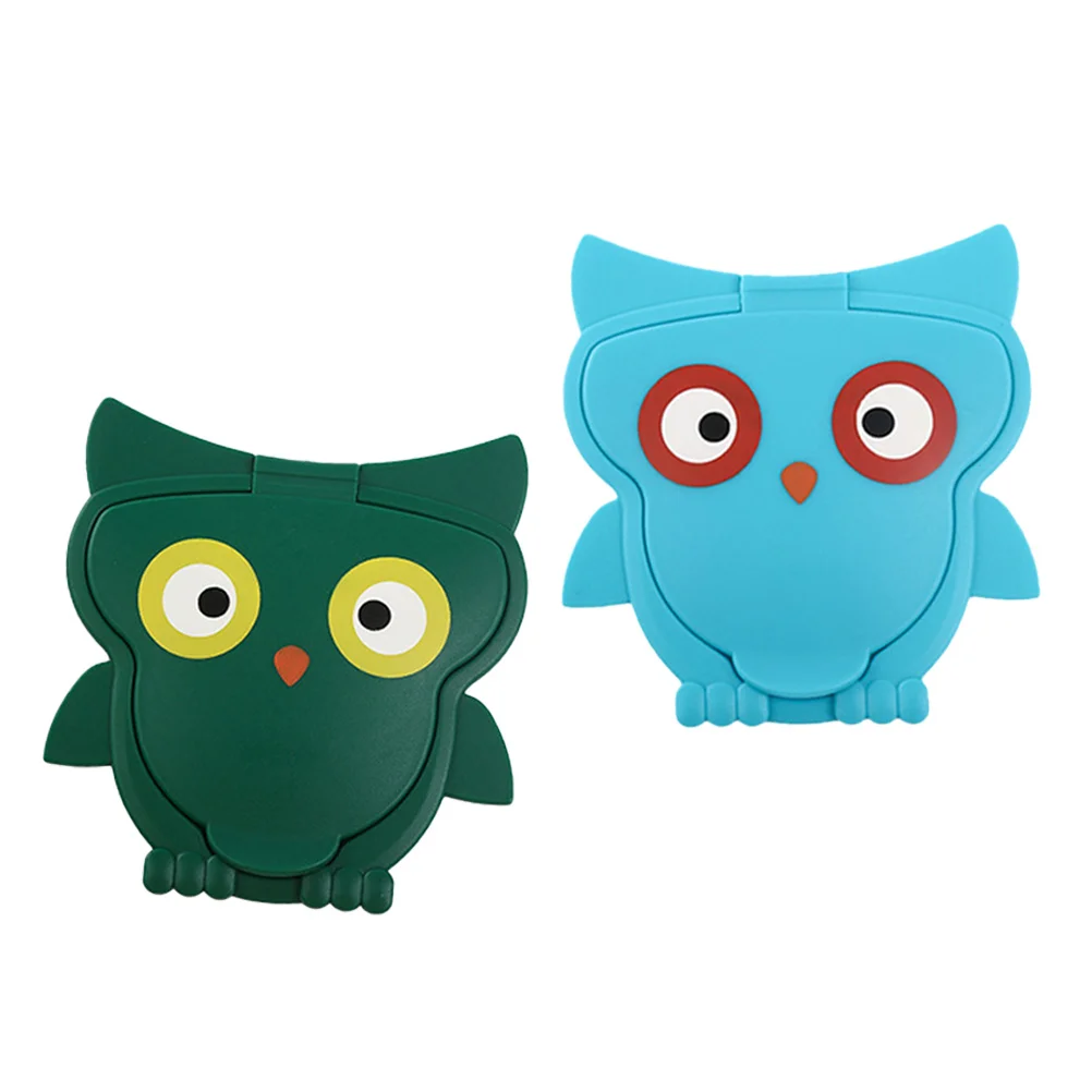 Tapas de toallitas húmedas reutilizables, gorros de tejido con diseño de búho de dibujos animados para almacenamiento de toallitas húmedas frescas, baño, dormitorio, sala de estar, 2 uds.
