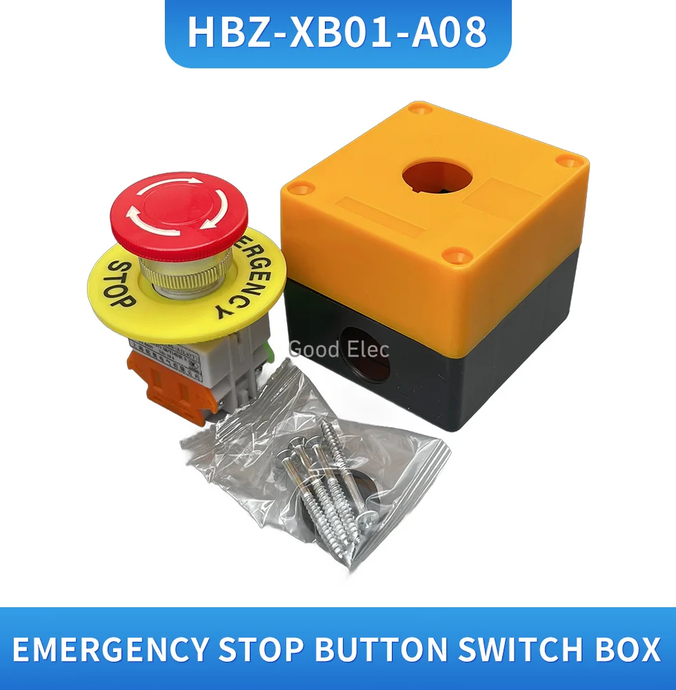 1PCS emergency stop button switch box Equipment Elevator Lift warning emergency stop waterproof and dustproof ring