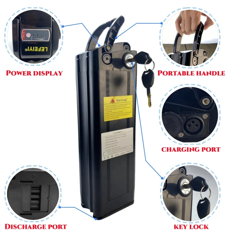 حزمة بطارية ليثيوم عالية السعة 48 فولت 36 فولت 30 أمبير 18650 مناسبة لمحركات السمك الفضية أقل من 250-3000 وات #5