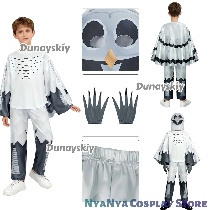 

99-Ночная сова, животное, косплей, Хэллоуин, сова, лесной костюм для вечеринки, костюм для детей и взрослых, карнавальный наряд, сценическое представление с маской-накидкой