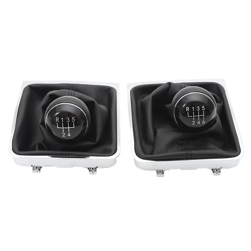 

6/5Speed 12mm Manual Car Gear Shifter Shift Knob With Leather Gaiter Boot For VW For Passat B7 2011-2015 12mm 3AA711113A