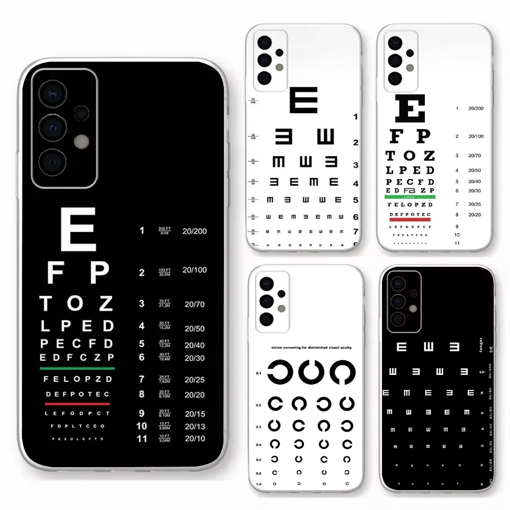 

Medical Eye Vision Chart Phone Case For Samsung Galaxy A71,70,52,40,51,31,A50,21S,30S,Note20ultra Transparent Cover