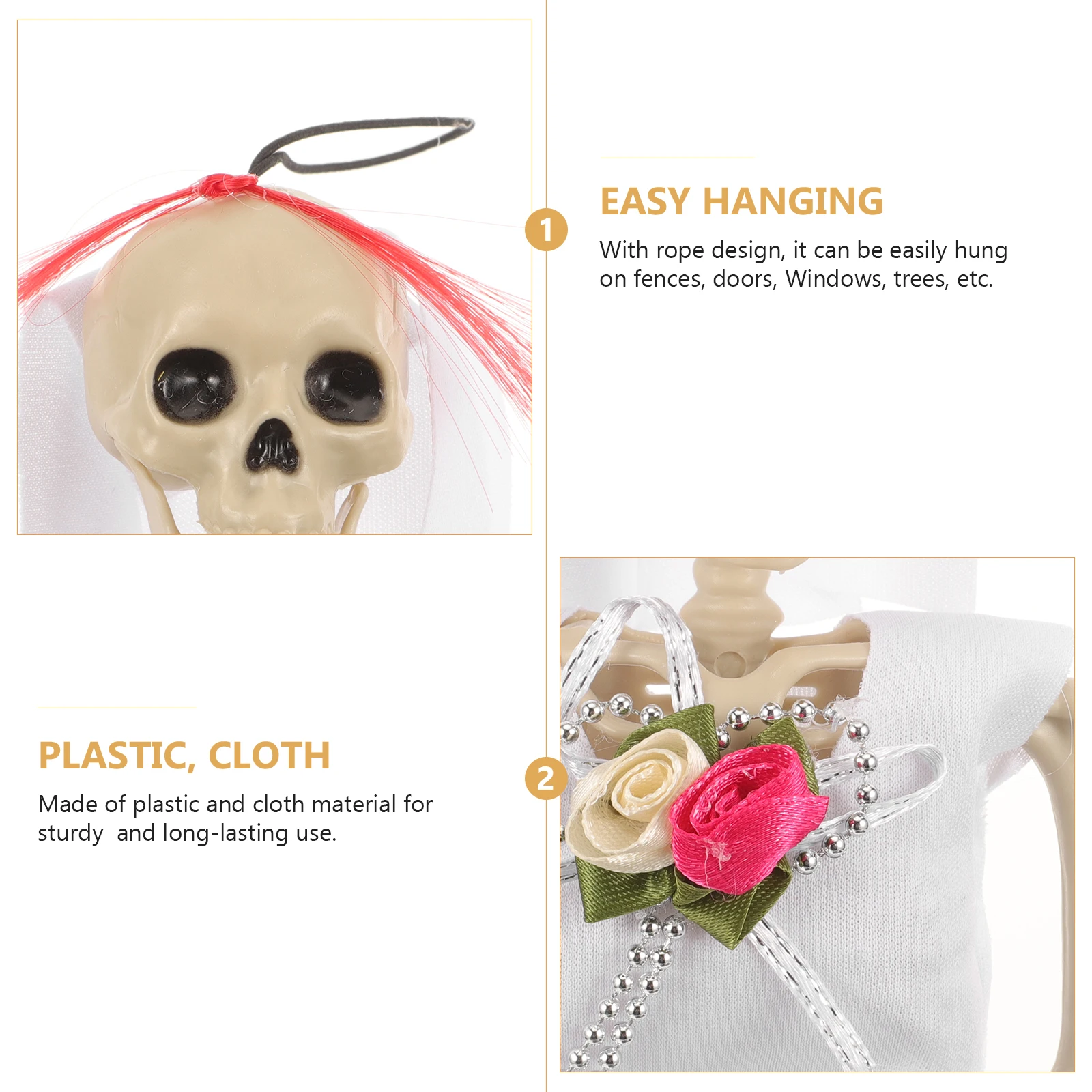 

2pcs Decor Hanging Flexible Joint Horror Decoration Ghost Festival Props Plastic Pendant Haunted House Decoration Movable Scary