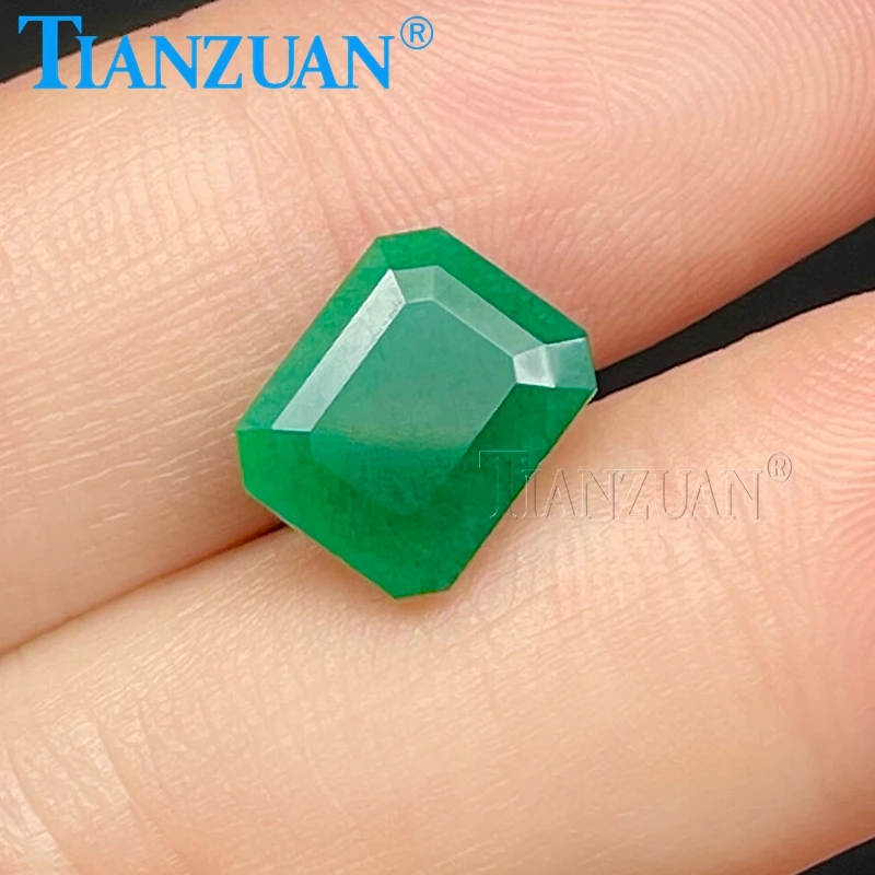 Lab-grown Hydrothermal Emerald  Rectangle Shape Opaque Emerald Stone For jewelry making