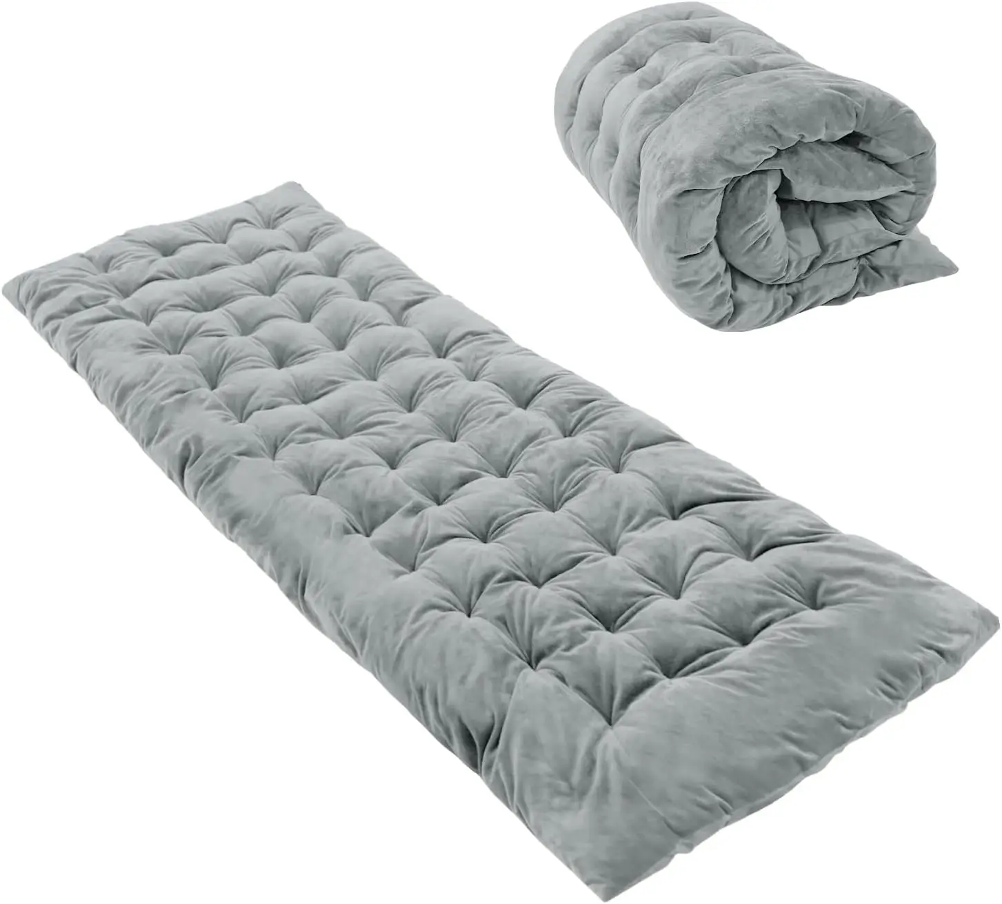 

Folding Cot Pad 75x30in, Extra Thick Velvet & Corduroy Cotton, Black Blue Brown Grey for Camping Hiking