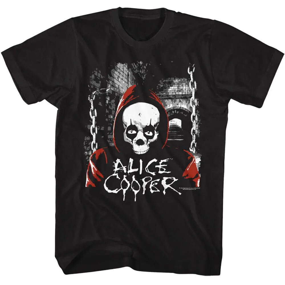 

Men's Alice Cooper Alice Cooper Hooded Skull T-shirt XXXXX-Large Black