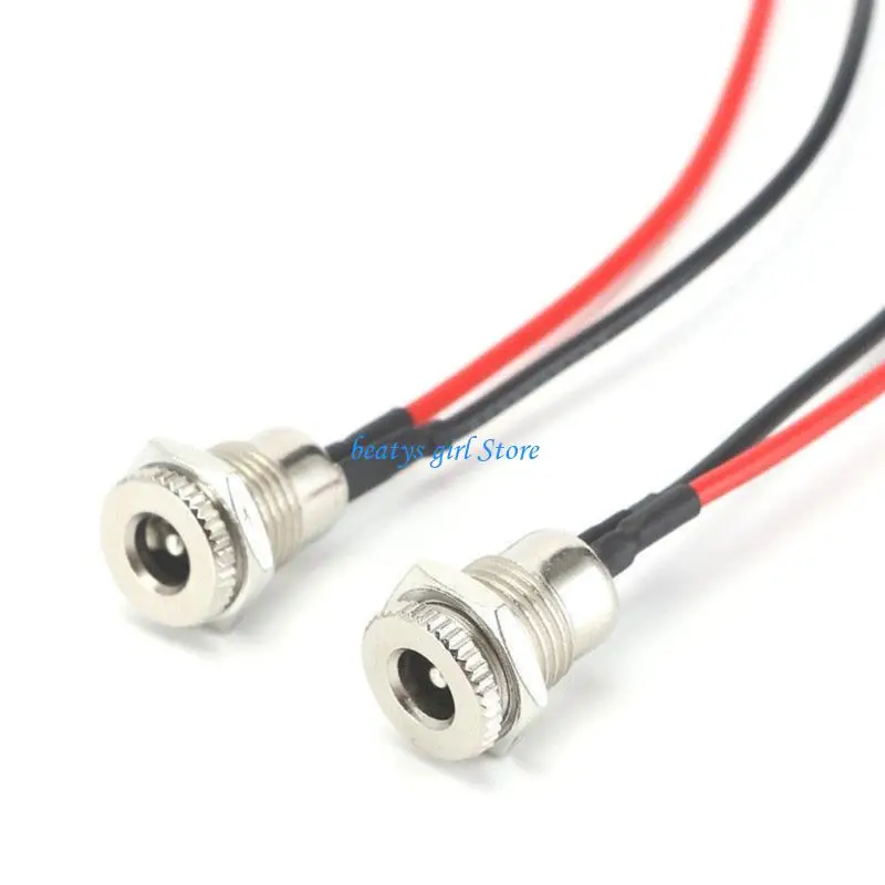 C7AB 5.5mmx2.5mm Power Socket Threaded Female Connector Adapter Easy Installation for Electronic Accessories