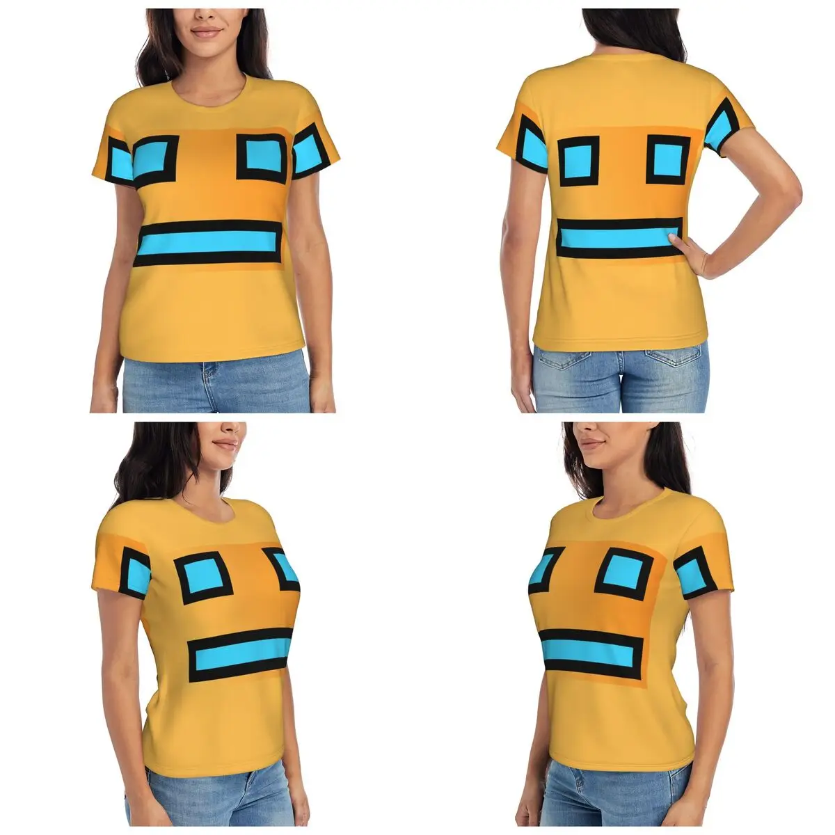 Geometry Cube Gaming Dash T-Shirt for Women Crew Neck Streetwear T Shirts Women's Short Sleeve Summer Clothes Tops