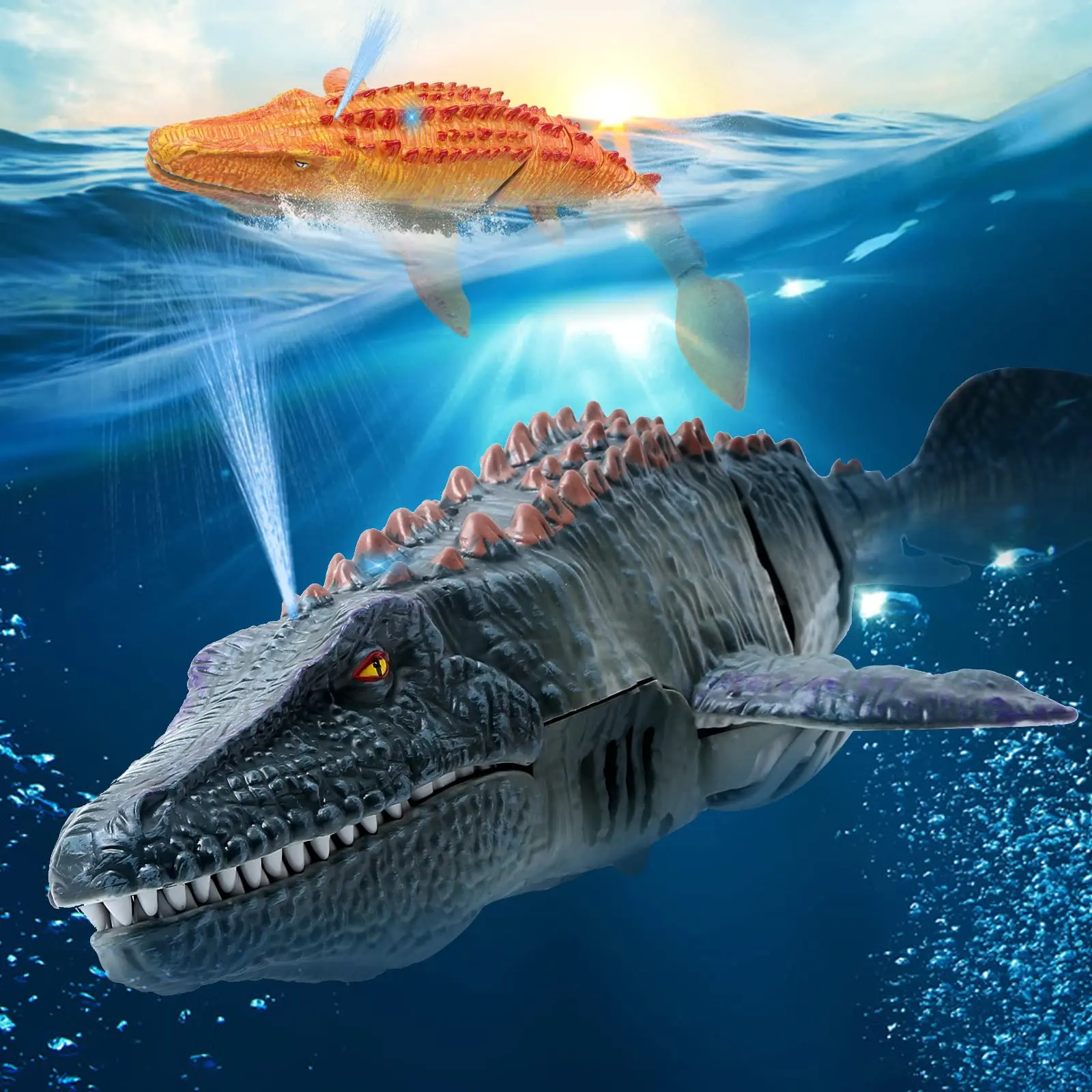 2.4G Remote Control Dinosaur Kid Mosasaurus Diving Toy Rc Boat Outdoor Toy Water For Swimming Pool Bathroom Bath Toys For Kids