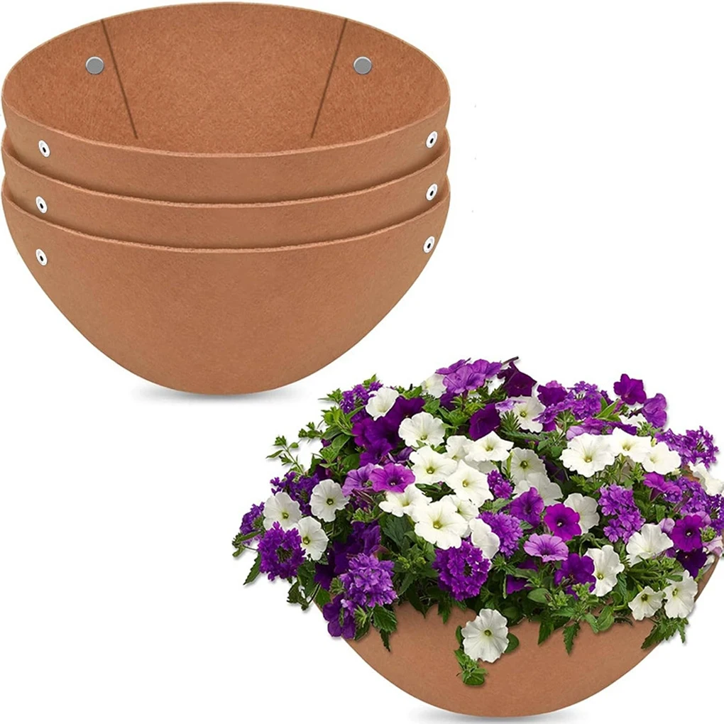 

3 шт. многоразовые вкладыши Coco, настенные корзины для сада, незаменимые для подвешивания корзинок, тканевый цветочный горшок