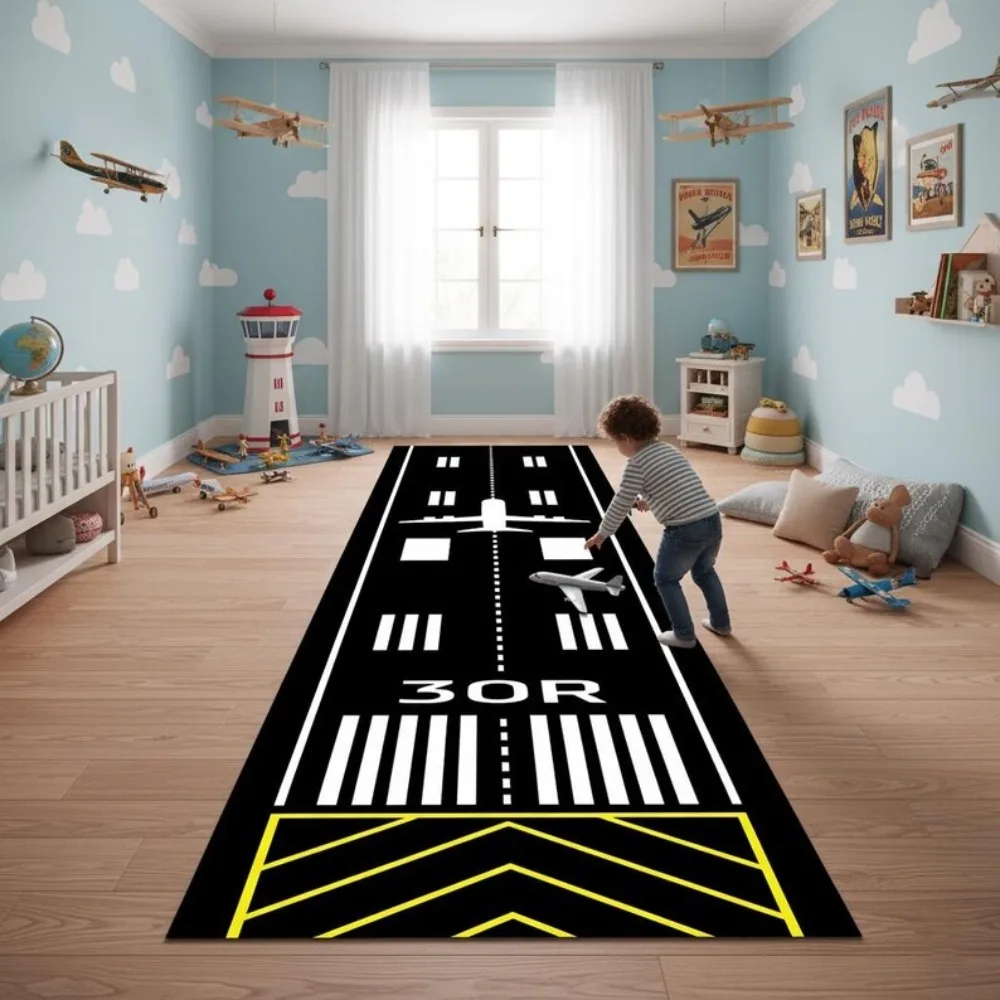 Floor Mats Runway Rug Aviation Airport Track Design Living Room Bedroom Mats Home Decoration Carpet  Game Mat
