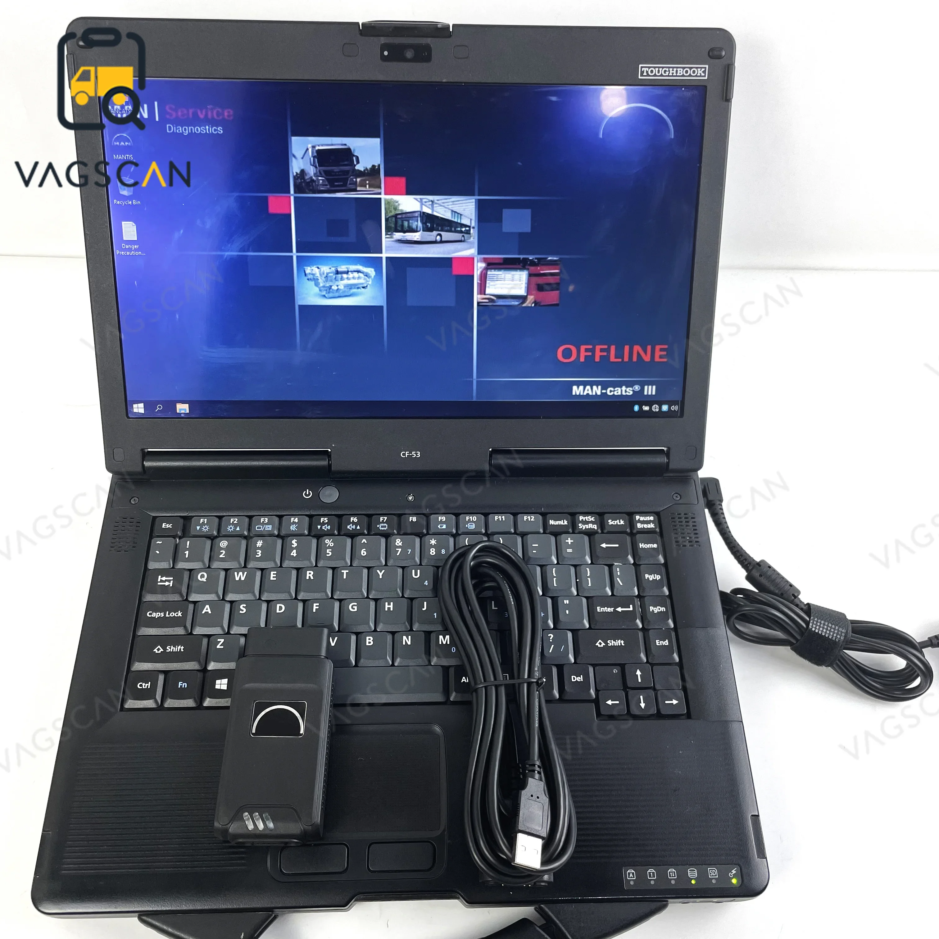 For M-A-N T427 DIAGNOSTIC TOOL TRUCK DIAGNOSTIC INTERFACE Parameter Programming Device WLAN Calibration Monitoring CF53 Laptop