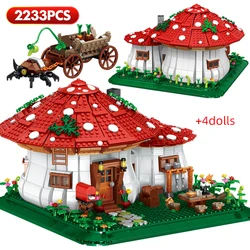 Fairy Tale Mushroom House Building Blocks Village Architecture Micro Mini Assemble Bricks Story Figure Toys For Girl Gifts