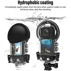 Camera Underwater Dive Protective Shell Hydrophobic Coating Clear Dive Case  164ft IPX8 Waterproof for ONE X3 Camera