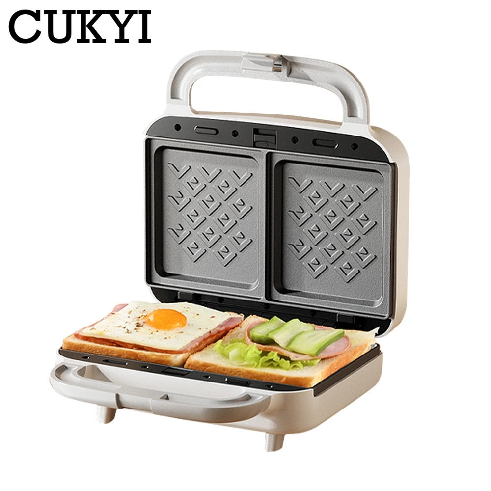 

CUKYI Electric Sandwich Maker Bread Toaster Baking Tool Frying Pan Cake Oven Waffle Plate Breakfast Machine Ham Meat Grill 220V