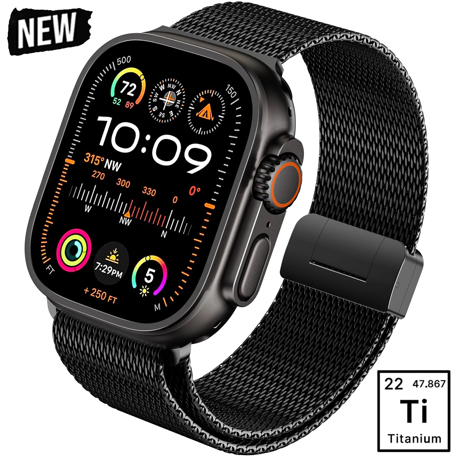 

Milanese Titanium Strap For Apple Watch Ultra 3 49mm 46mm 42mm 44mm 45mm Magnetic Bracelet For iWatch Series 11 10 9 SE 7 8 Band