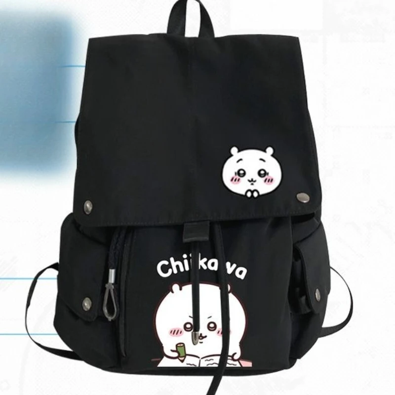 Anime Cartoon Kawaii Chiikawa Backpack Large Capacity School Bag Versatile Printing Zipper Wear-resistant Antifouling Storage