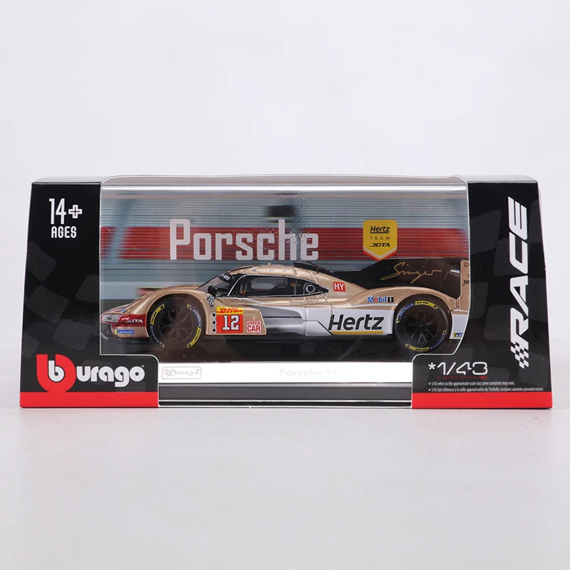 Burago 1:43 Porsche 963 Le Mans 24-hour Race Car Alloy Model Car view 6