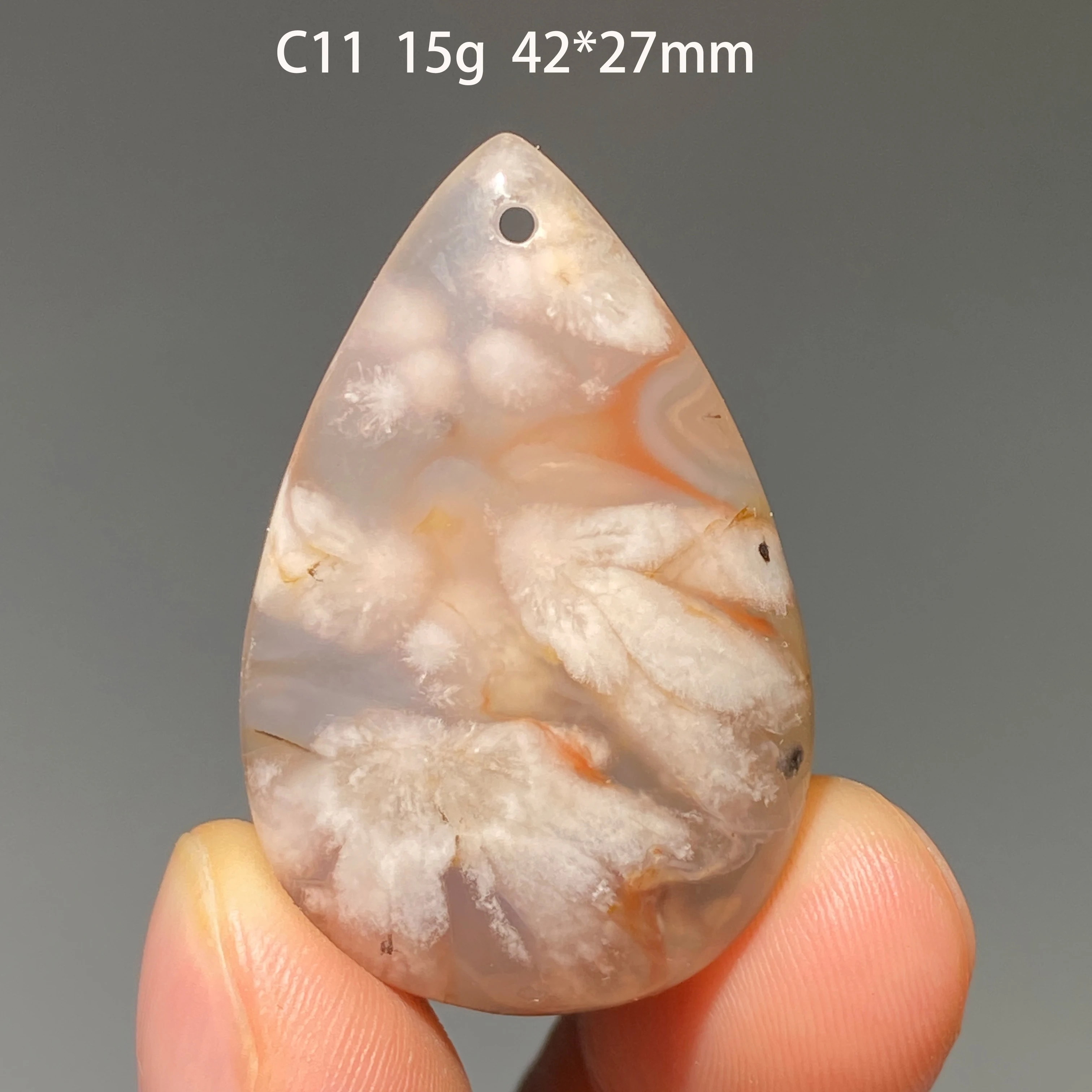 100% Natural Madagascar Cherry Blossom Agate Water Drop Pendant Healing Energy Crystal Home Decor DIY Jewelry Gift For Women