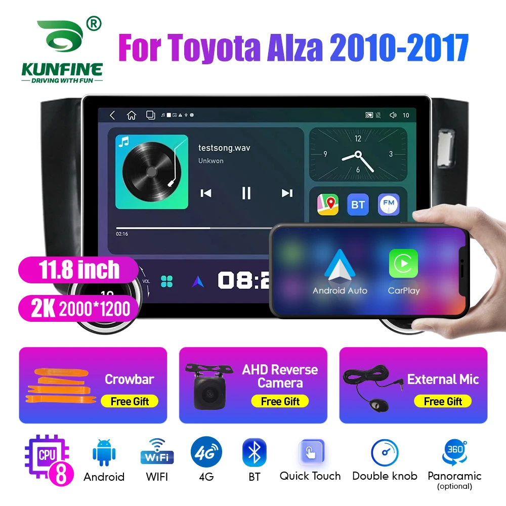 

11.8 Inch 2K Double Knobs 2 Din Car Radio For Honda Alza 2010-2017 Car Radio DVD Multimedia Video Player Android Auto Carplay