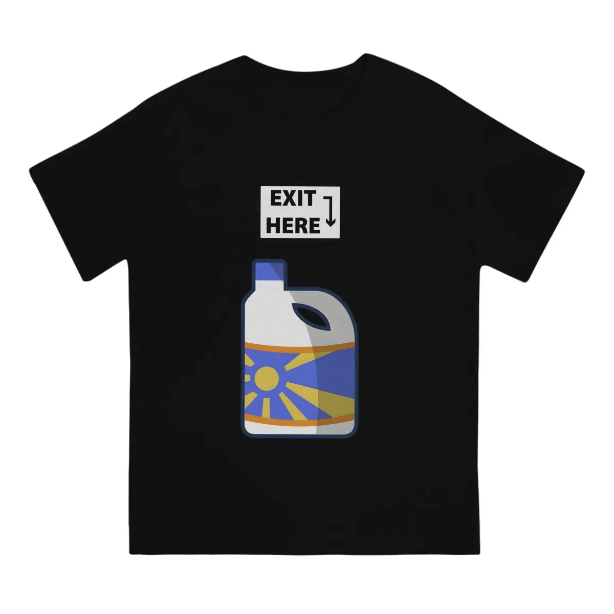 Exit Here T Shirts for Men Cotton Funny T-Shirts Crew Neck Project Zomboid Game Tees Short Sleeve Clothes Gift Idea