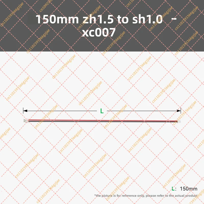 5pcs of brand new original standard parts for Bambu lab peripheral connection cable ZH1.5 to SH1.0 2PIN 150mm 3D printed model