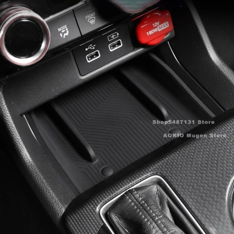 Car Center Control Wireless Charging Silicone Panel Silicone Anti-slip Mat for Honda Civic 11th Gen Interior Accessories