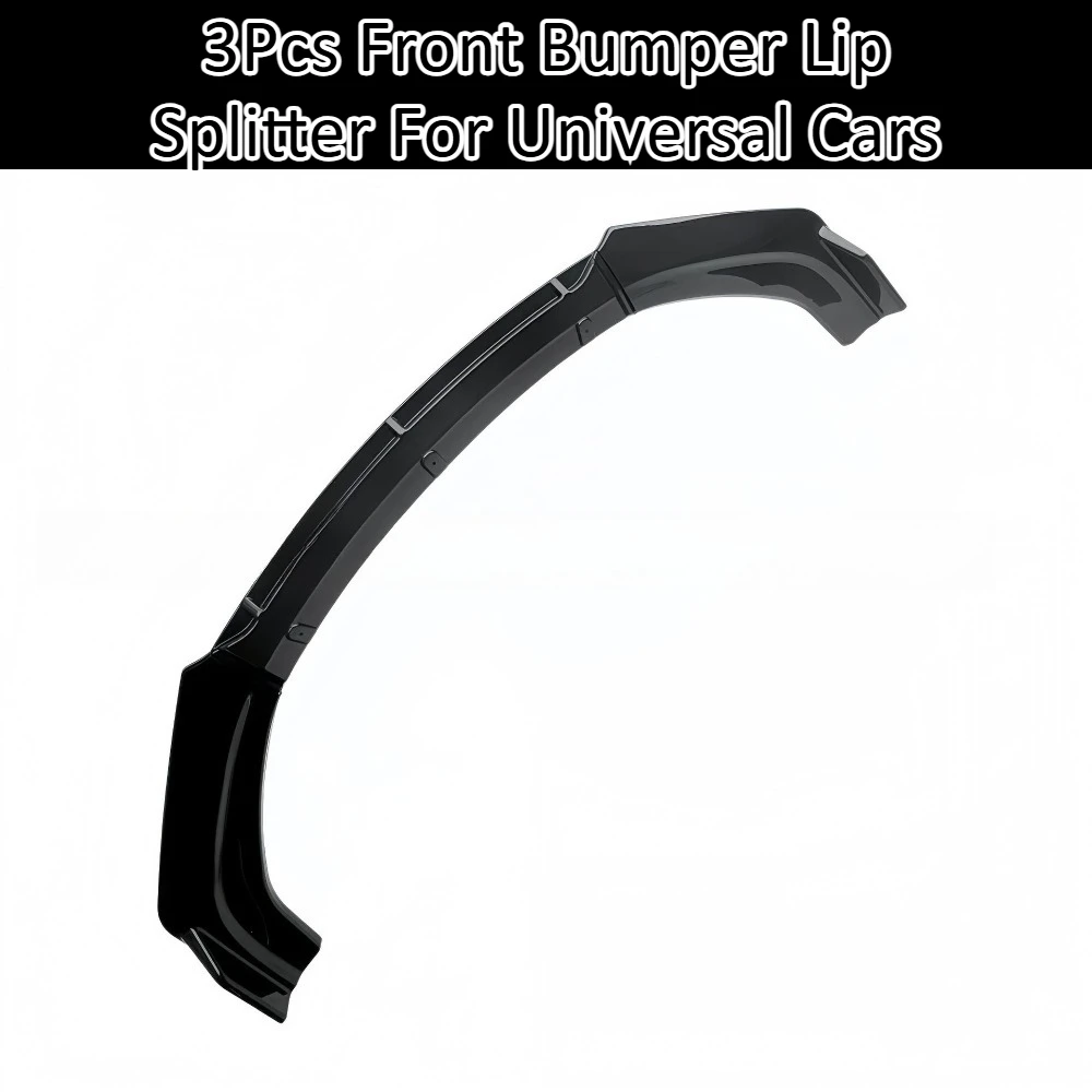 3Pcs Front Bumper Lip Splitter For Universal Cars Anti Collision Corner Guard Body Kit Spoiler Trim Exterior Styling Accessories