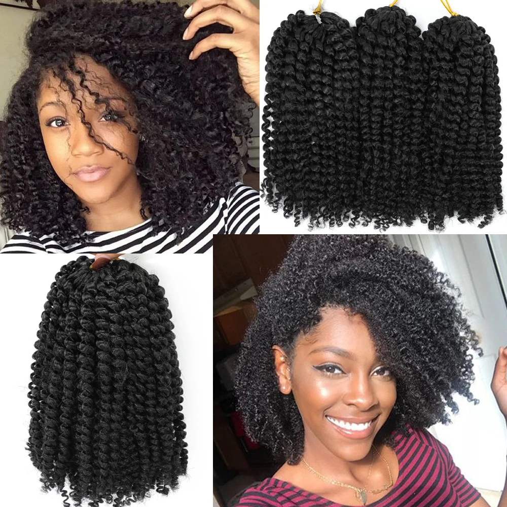 1-9 Bundles Marlybob Crochet Hair Braiding Kinky Curly Crochet Hair for Black Women Short Passion Twist Crochet Braids Hair