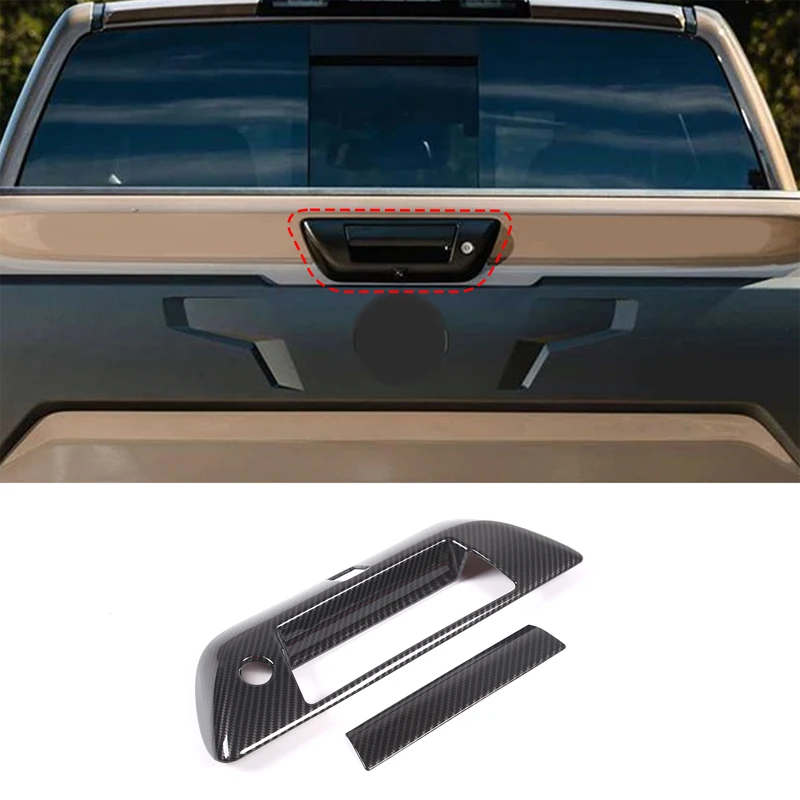 

For Nissan Titan 2016-2023 ABS Carbon Fiber Style Car Tailgate Handle Cover Decorative Sticker Exterior Molding Parts