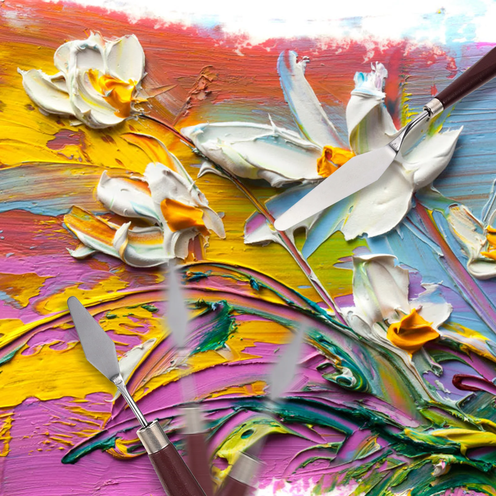 

1Set Oil Painting Scraper Acrylic Tool Set for Mixing Color Spreading Smoothing Smudging Artist Oil Paint Supplies