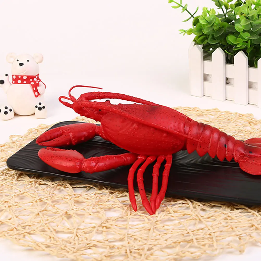 2pcs Fake Lobster Lifelike Rubber Marine Creature For Kids Educational Plaything Squeezing Sea Animal Figures Handheld