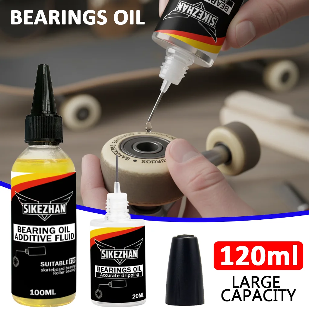 Skateboard Wheel Lube Kit, Bearing Oil + Additive Fluid, Precision Needle Tip, Fast Smooth Spin, Noise Reduction, Anti‑Rust