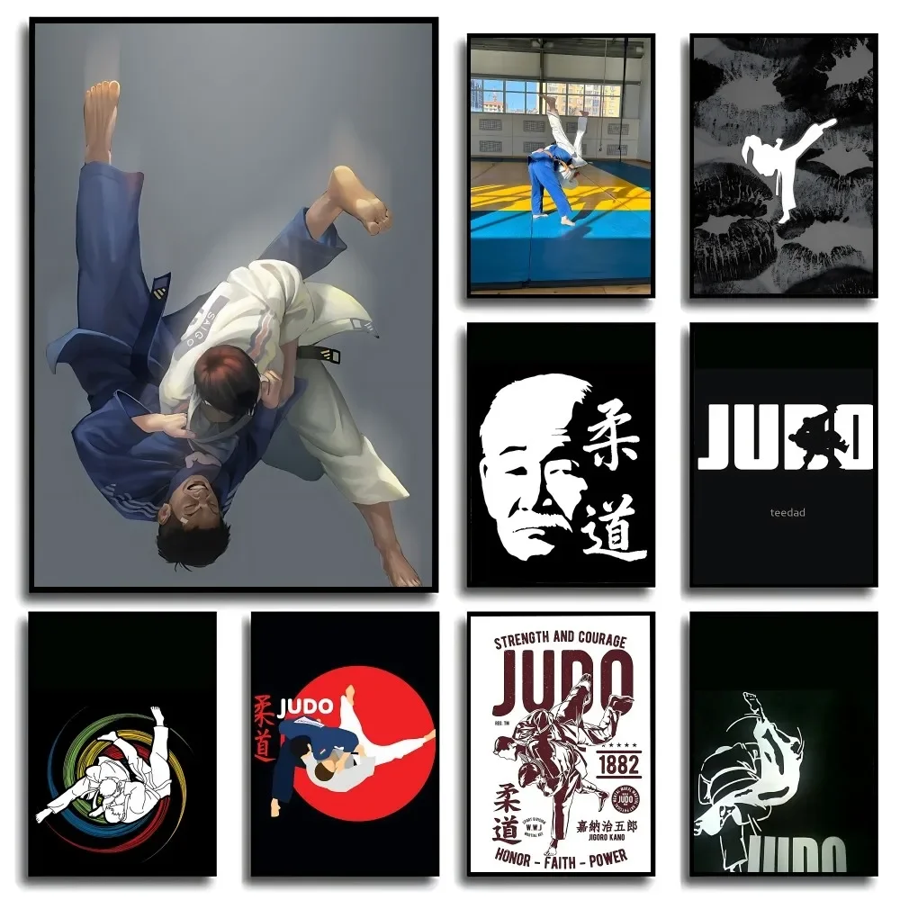 Martial Arts Judo Poster No Framed Poster Kraft Club Bar Paper Vintage Poster Wall Art Painting Bedroom Study Stickers