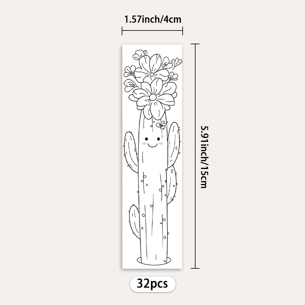 32 Stück. Farbige Topfpflanzen-Lesezeichen, geeignet für Weihnachten, Halloween, Lehrer, Leser, Geburtstags-/Festival-Geschenke