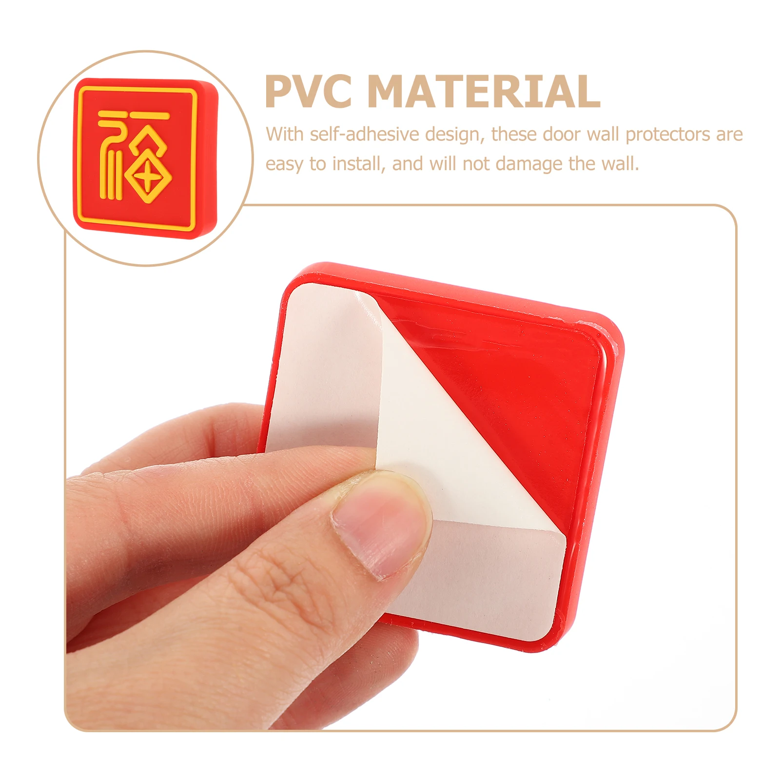 6pcs PVC Wall Protectors Self Adhesive Stoppers Knob Guards Crash Pad Protector from Door Knobs H Stoppers Cabinet Pads