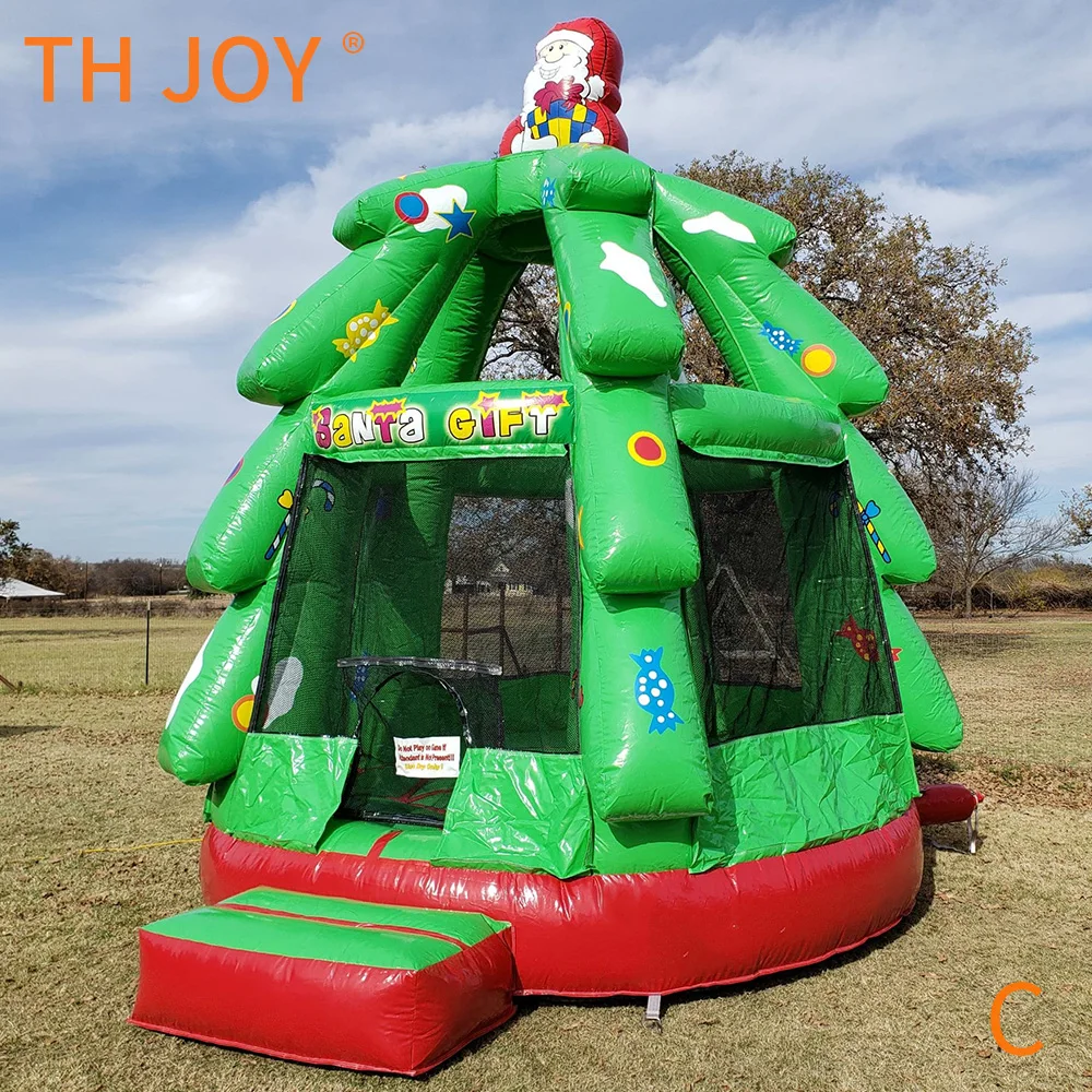fast air ship to door, Commercial Inflatable Christmas Tree Bounce House, 2025 new Xmas Bouncy Jumping Bouncing Castle for Kids