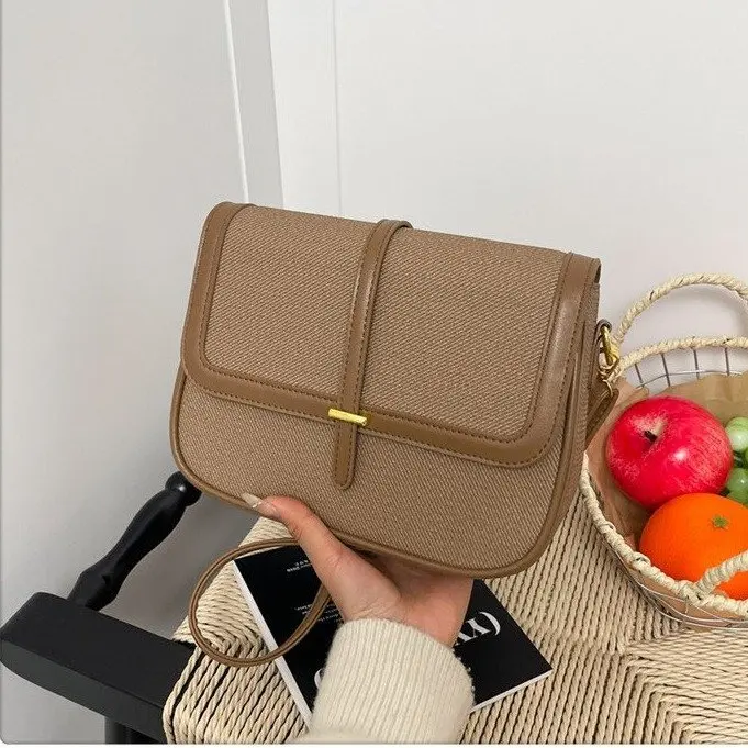 Torebka na ramię z klapką Jesień-Zima 2025, minimalistyczna listonoszka damska, popularna torba typu tote na dzień i na noc, uniwersalna torba sling.